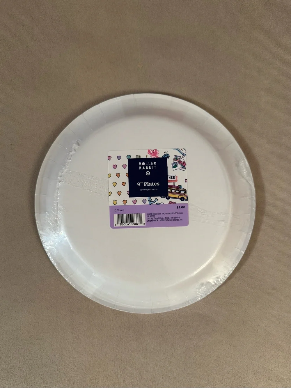 Roller Rabbit x Target Disco Heart/Animals Disposable Plates x10 NWT
